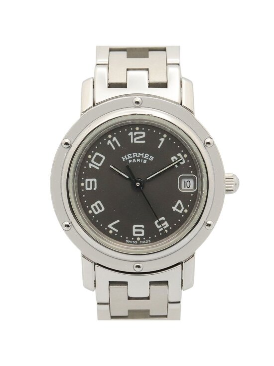 Hermes Watch Clipper Gray Stainless Steel